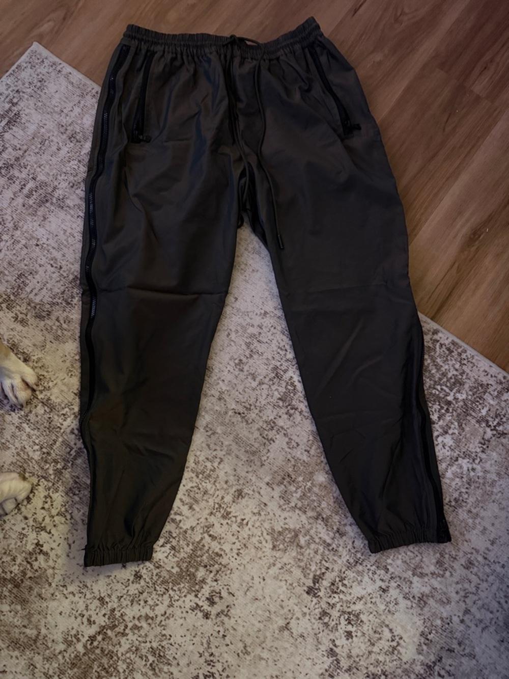 Fashion Nova Men's Black Jogger Sweatpants with Side Zippers